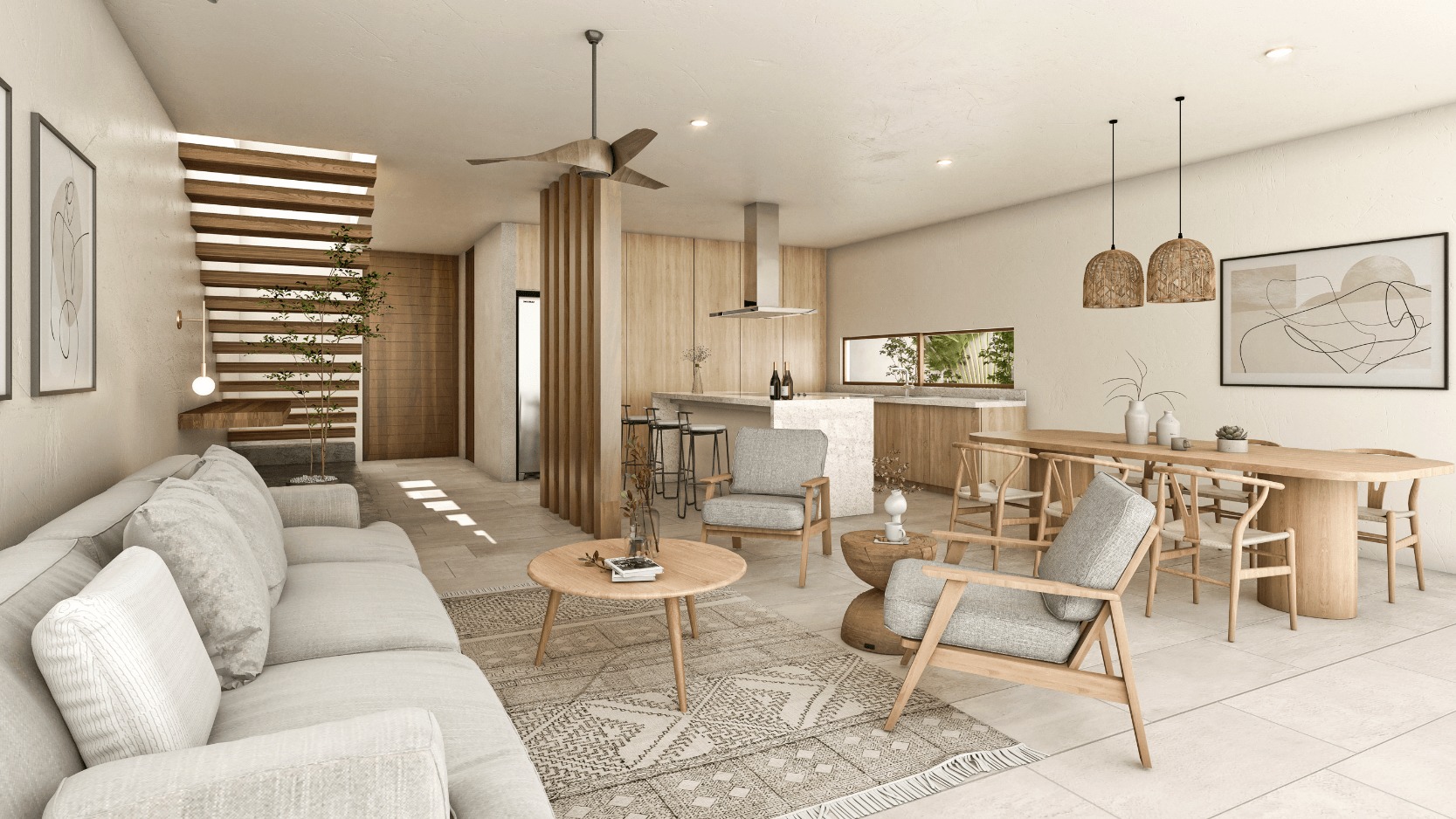 Casa en venta y Lote  en Bak Tulum- Modelo Caoba
