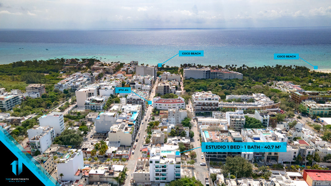 Estudio en Playa del Carmen con Rooftop Oceanview