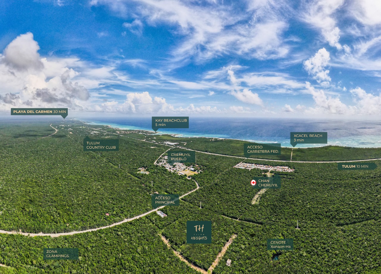 Tulum Heights: Terrenos en venta en zona de Cenotes Chemuyil – Tulum