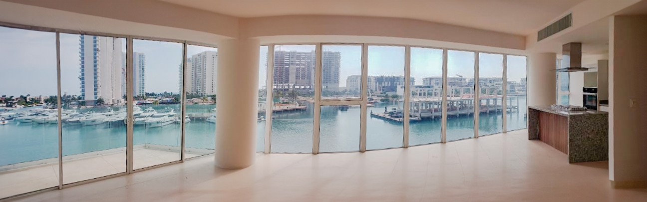 Marea Cancún: Departamentos frente a la marina en Cancún