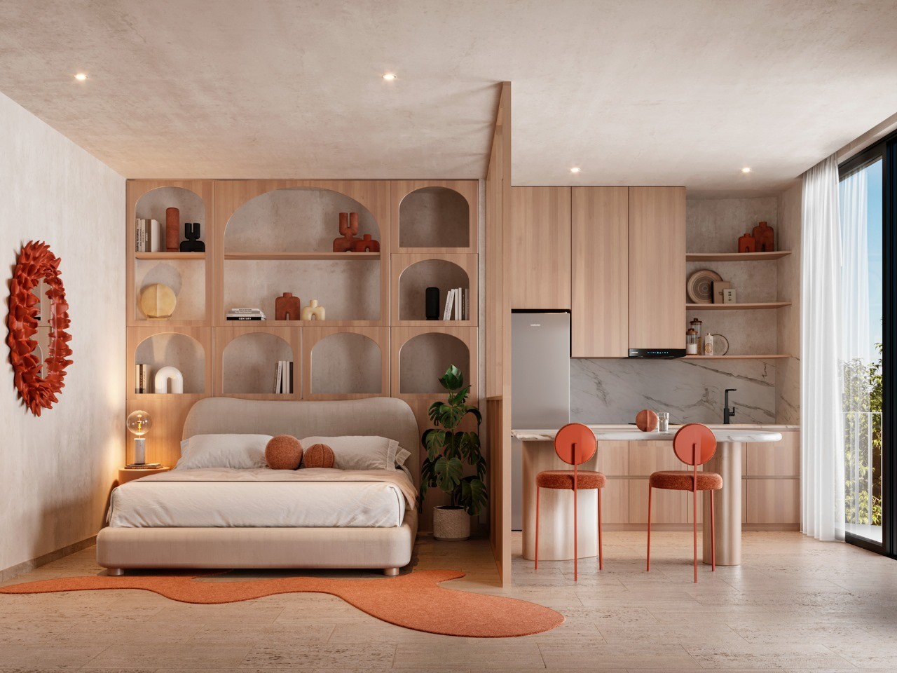 The Curve: departamentos de diseño en Aldea Zamá