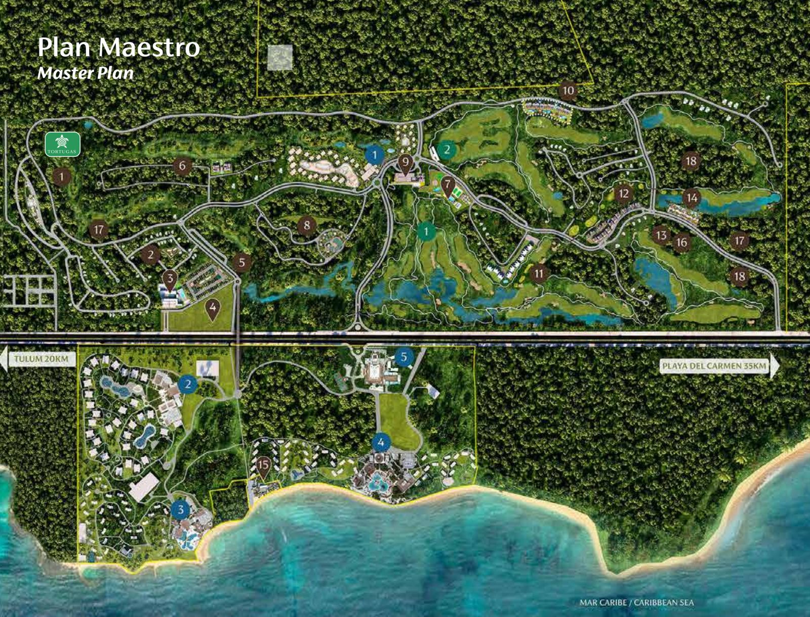 Tortugas, lotes residenciales de lujo en Tulum Country Club