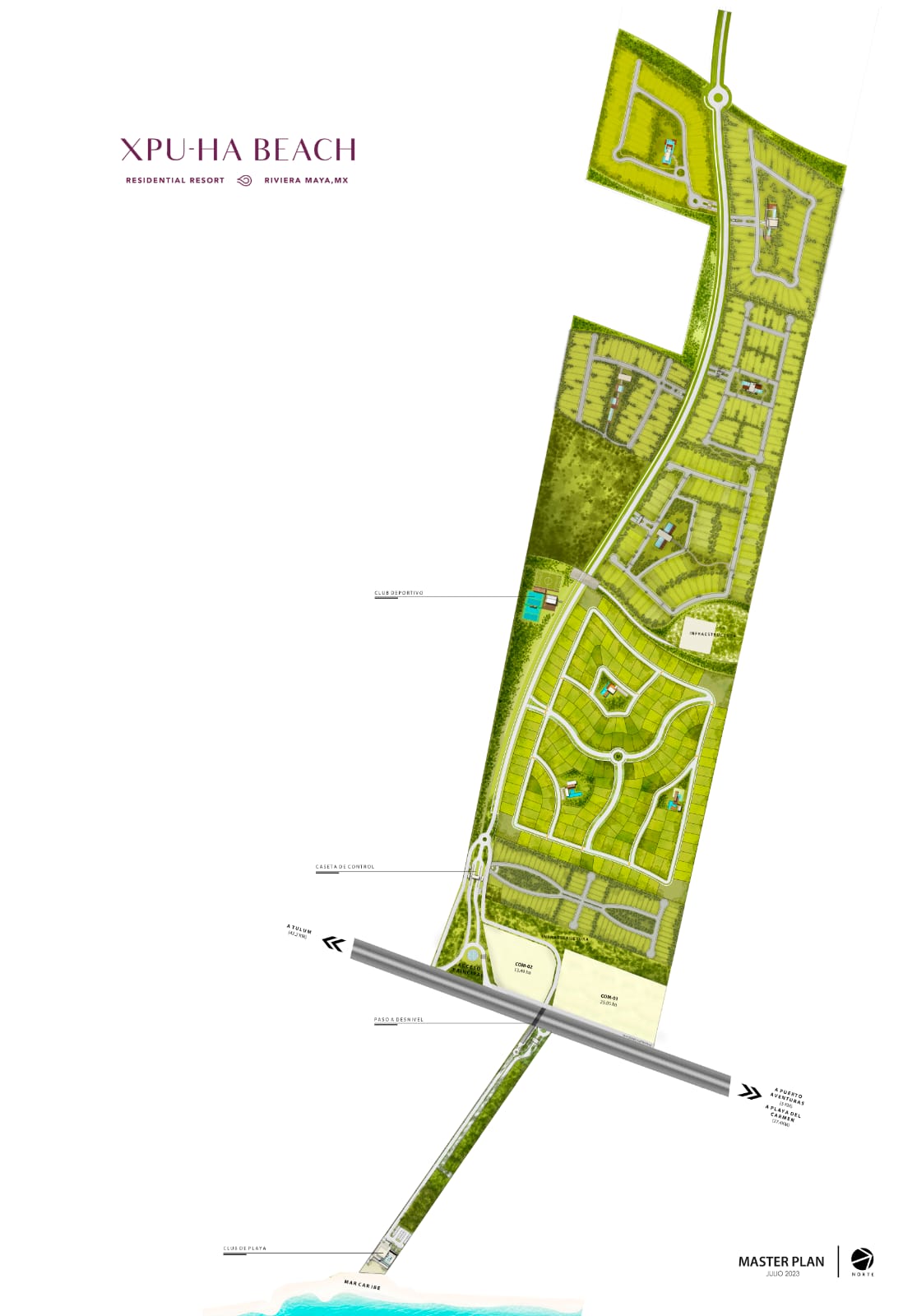 Lote residencial con beach club privado en Xpuha Residencial